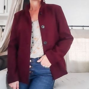 Old Navy winter jacket! ⚓ maroon colored winter jacket. Pea coat flare style.